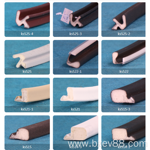 Rubber sealing strip for wooden doors